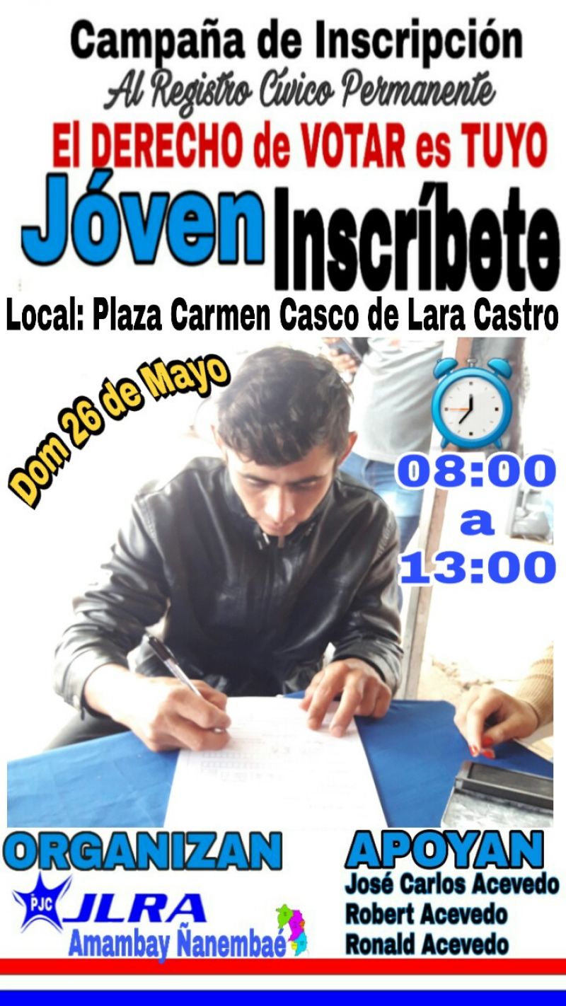 Inscripción cívica y atención ciudadana en barrio San Gerardo