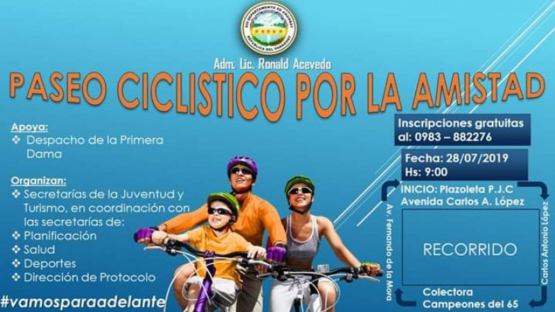 Paseo ciclÃ­stico por el DÃ­a de la Amistad organiza la GobernaciÃ³n