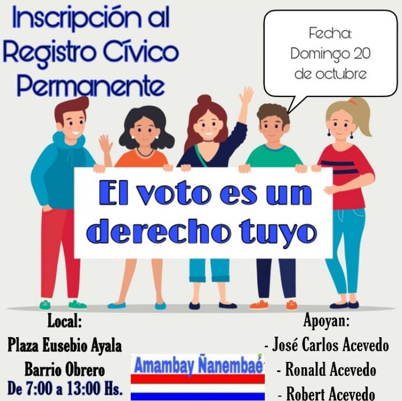 Jornada de inscripciÃ³n en barrio Obrero: El Voto es un derecho tuyo