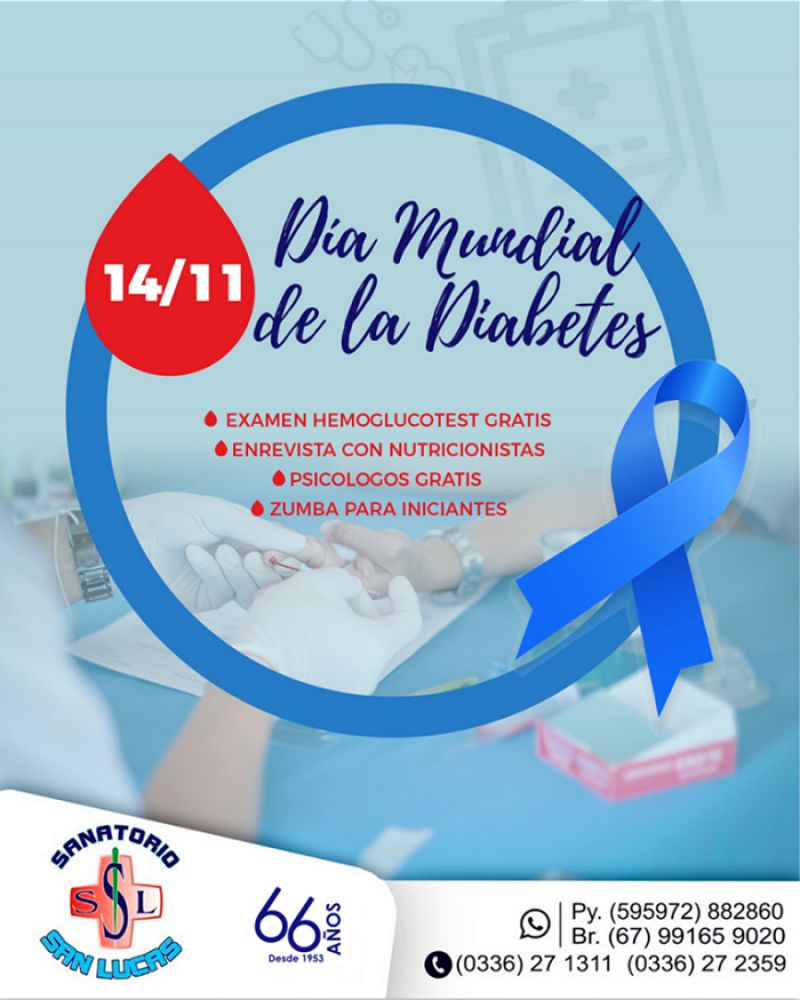 Sanatorio San Lucas recordarÃ¡ maÃ±ana el DÃ­a Mundial de la Diabetes 