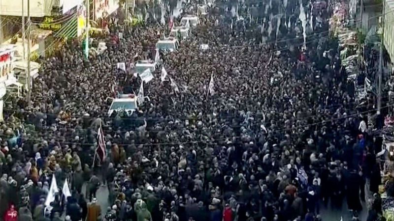 Â«Muerte a AmÃ©rica, muerte a IsraelÂ», fue el grito de los iraquÃ­es en el funeral del lÃ­der Soleimani