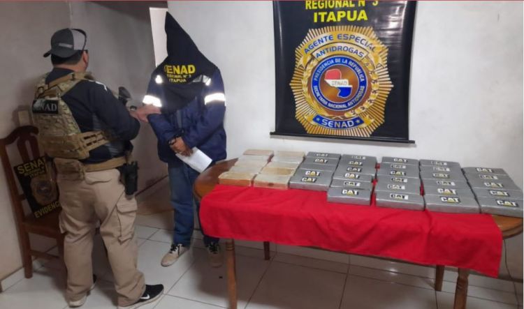 Incautaron más de 40 kilos de cocaína en Cambyretã