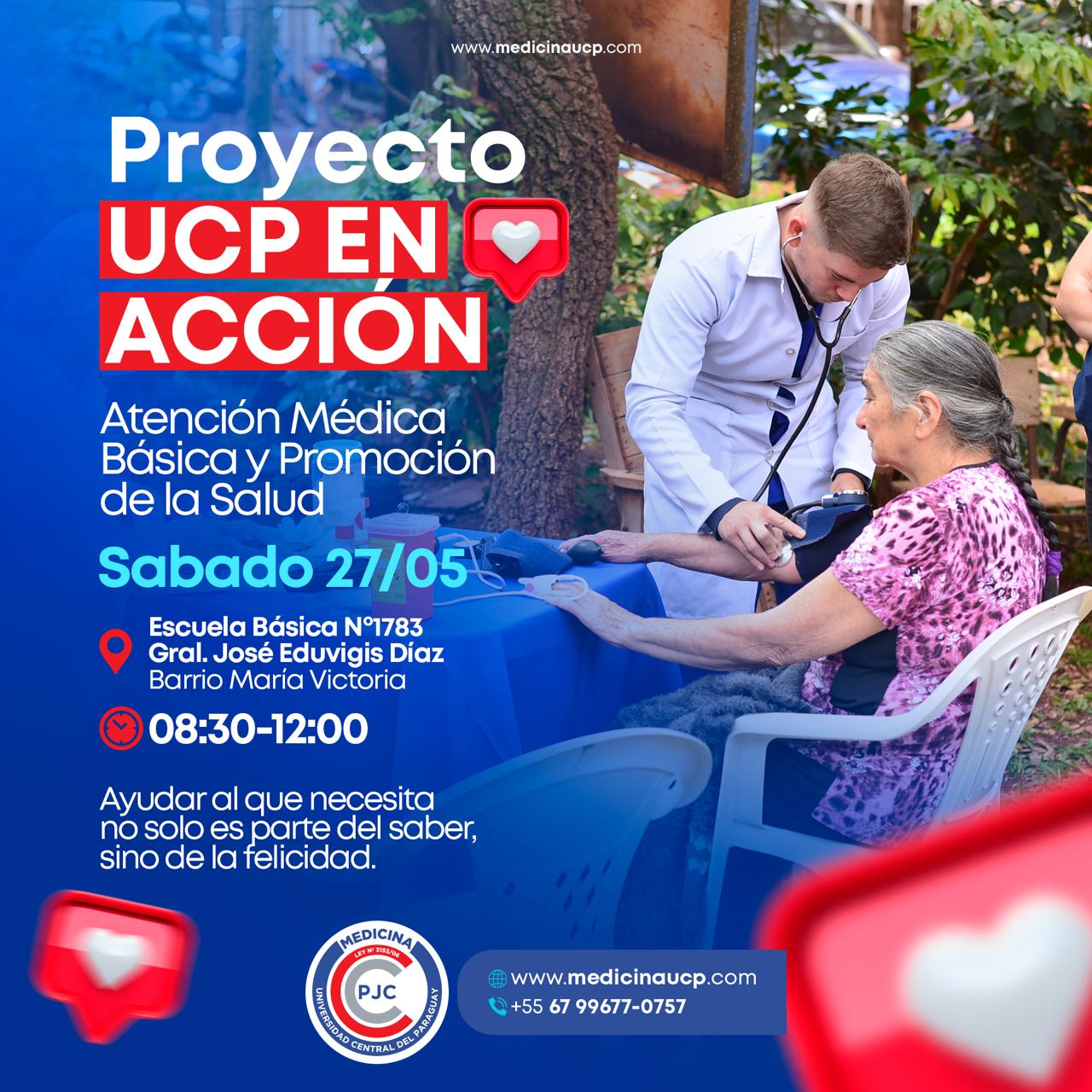 Proyecto UCP en Acción este sábado en barrio María Victoria